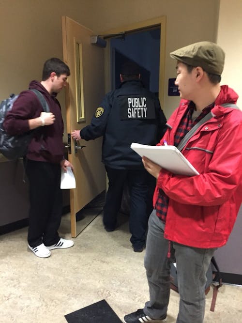  Some professors and students have encountered challenges with being locked out of classrooms since the start of the semester. Gerald Gregg advises students or professors to call Public Safety should this occur. Photo by Jacob Fuhrer.
