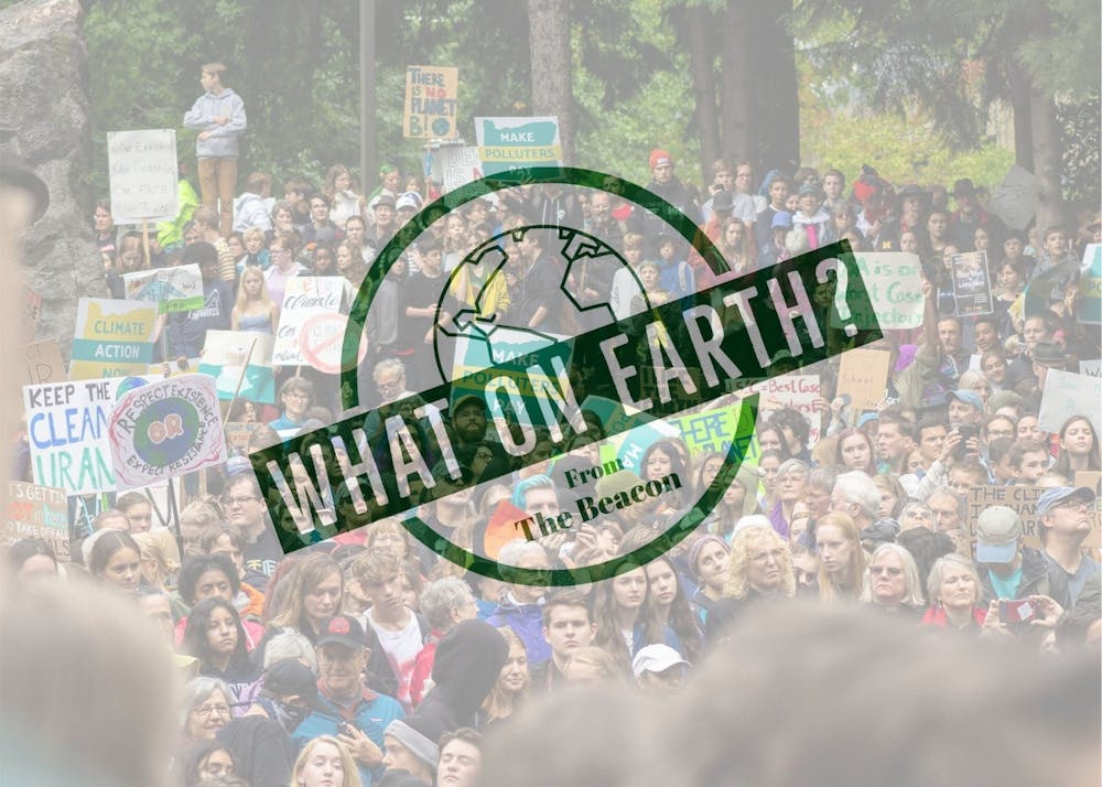 Episode 1 of What on Earth? covers climate change and the west coast wildfires. Photo illustration by Jennifer Ng. 