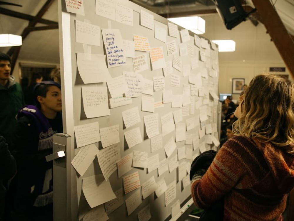 Students wrote recommendations for how the school handles sexual assault at a "stand-in" event in December.