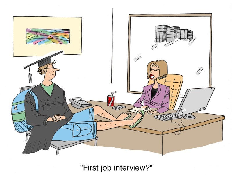 First job interview for the casual graduate
