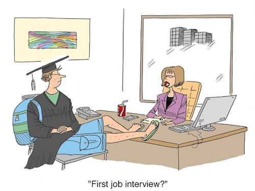 First job interview for the casual graduate