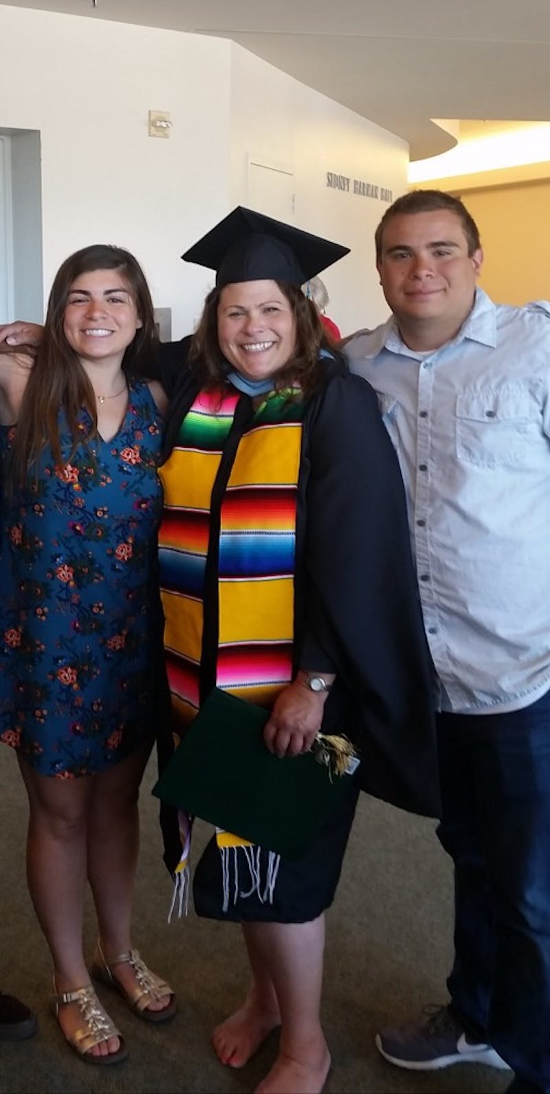 Amanda Hernandez Michalski is a sophomore math major at the University of Portland. She is pictured here with her mother and brother. Photo courtesy of Amanda Hernandez Michalski.