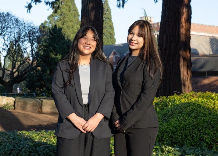 ASUP president-elect Paris Tran (left) stands with vice president-elect Perla Molina Nunez (right). Photo courtesy of Paris Tran.