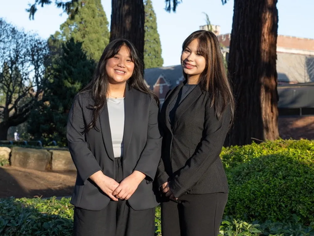 ASUP president-elect Paris Tran (left) stands with vice president-elect Perla Molina Nunez (right). Photo courtesy of Paris Tran.