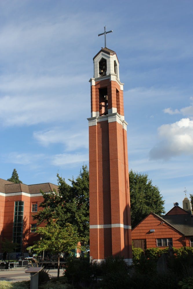  The Bell Tower was struck by lightening last Monday.Photo by Kelsey Thomas.
