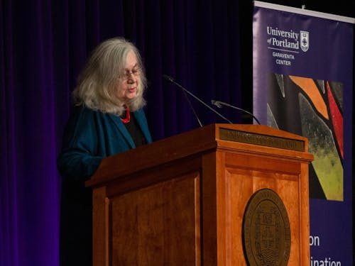 Marilynne Robinson speaks on wisdom and knowledge at the 2019 Zahm Lecture. Her message was delivered to inspire Pilots for the upcoming academic year.