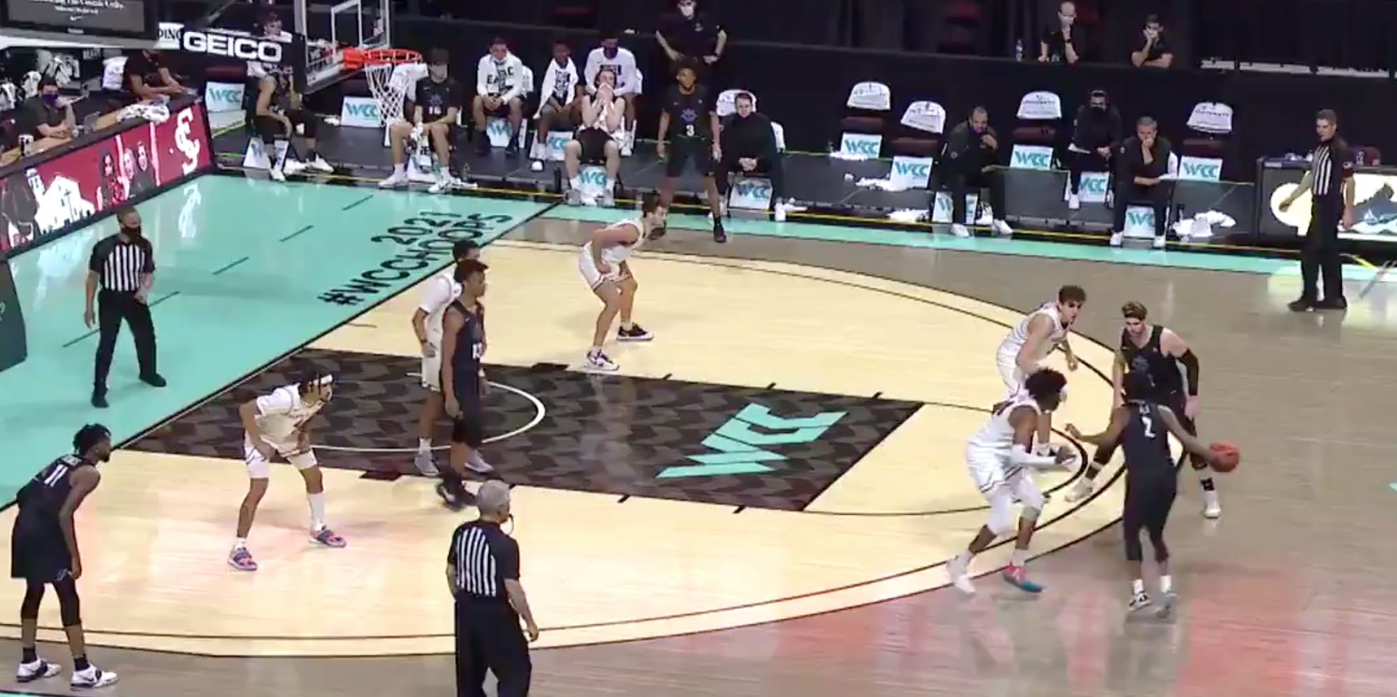 Screenshot from Stadium T.V.'s broadcast of Mar. 4 game against Santa Clara.