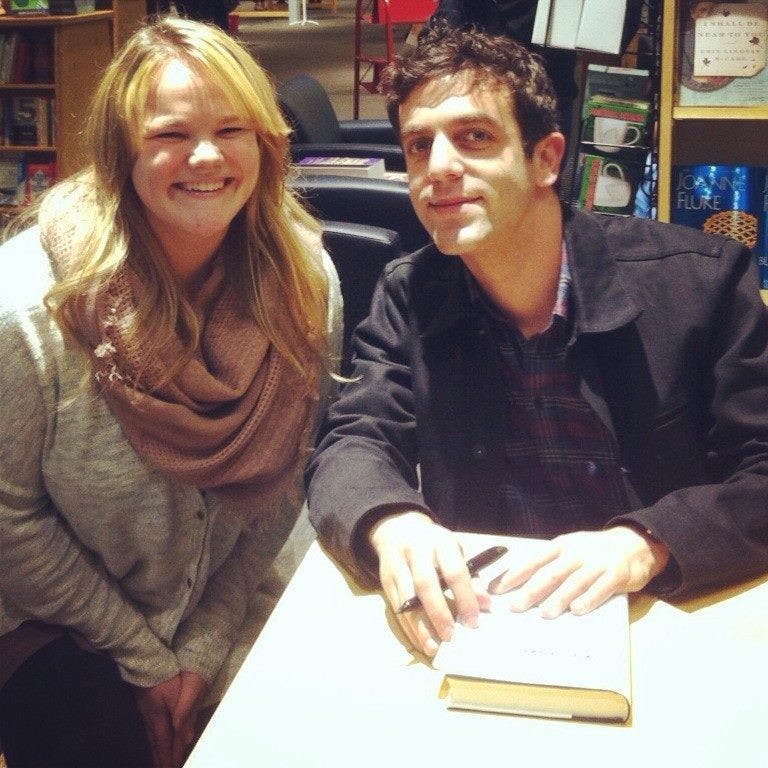  Junior Cassie Sheridan with B.J. Novak at Powells Feb. 19. Photo by Cassie Sheridan
