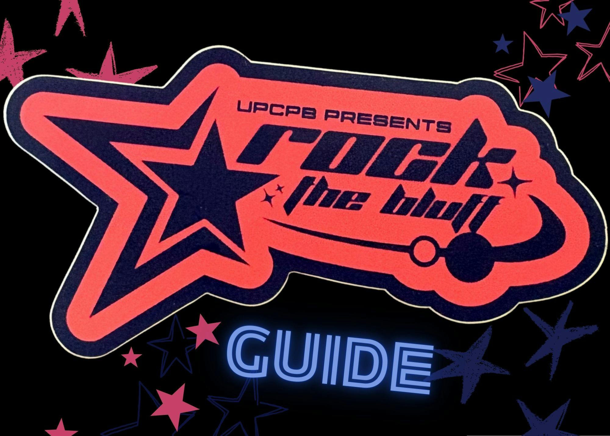 Graphic introducing guide for Rock the Bluff.