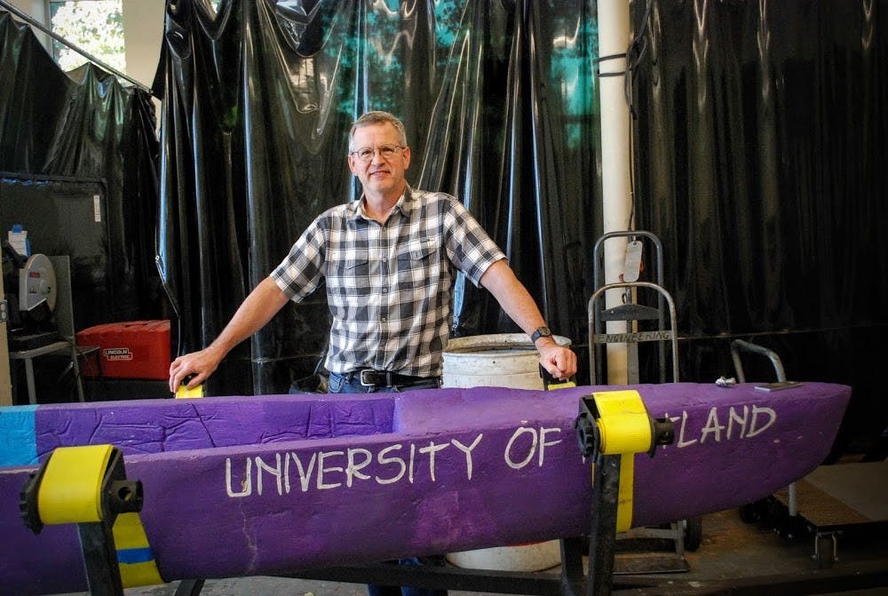  The ASCE club showcased their concrete canoe at the Activities Fair.