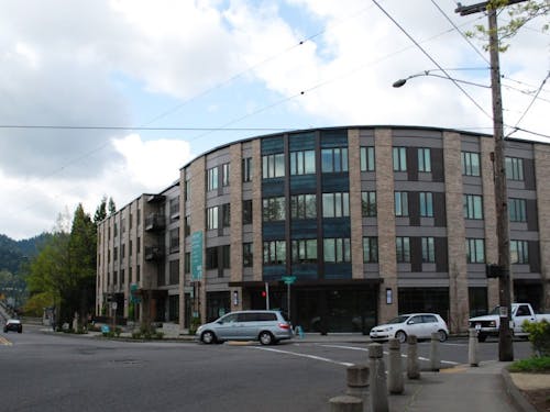  The Marvel 29 development in St. Johns opened in January 2015. Neighborhoods like St. Johns in North and Northeast Portland are becoming increasingly gentrified. Photo by David DiLoreto.