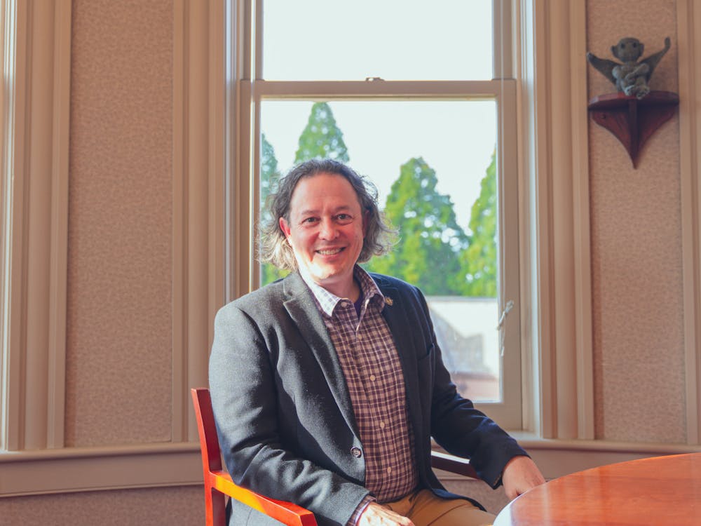 Provost David Mengel sits in his office in Waldschmidt Hall. Mengel was announced as the University of Portland provost in 2023.