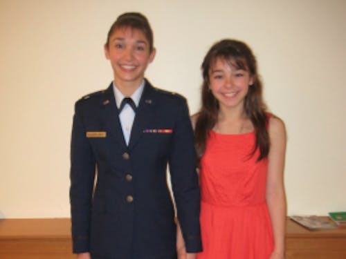 Smith and her sister at an ROTC Commissioning Ceremony. Photo courtesy of Valerie Smith.&nbsp;