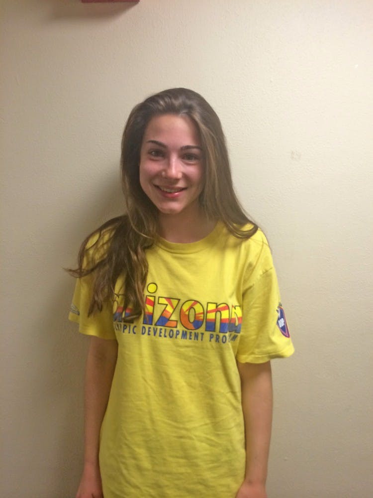  Newcomer Madison Leek, a sprinter who has already set many records for UP Track and Field in the 2014 season. Photo by Katie Dunn