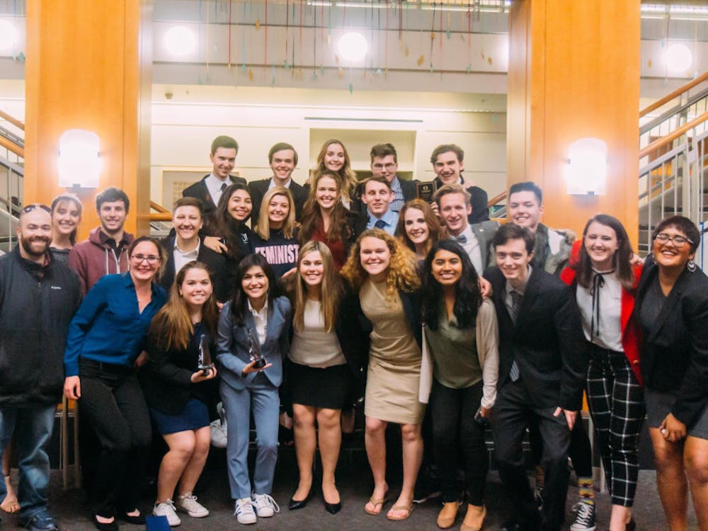 The Mock Trial team poses after winning a tournament in Eugene. Photo Submission by Kelly Krigger