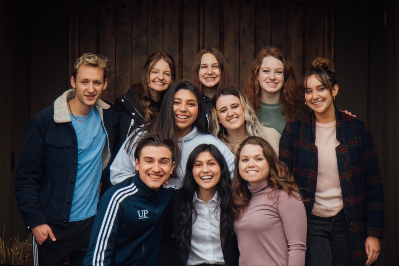 The UP Mock Trial Team who will be competing in nationals. Team members (from top left to bottom right) Ryan Thoms, Amelia Christensen, Maeve Mahoney, Kira Vollans, Hazel Stange, Katherine Rojas, Madison Johnson, Mario Sarich, Megan Musquiz, and Morgen Dempsey.Photo courtesy Megan Musquiz.