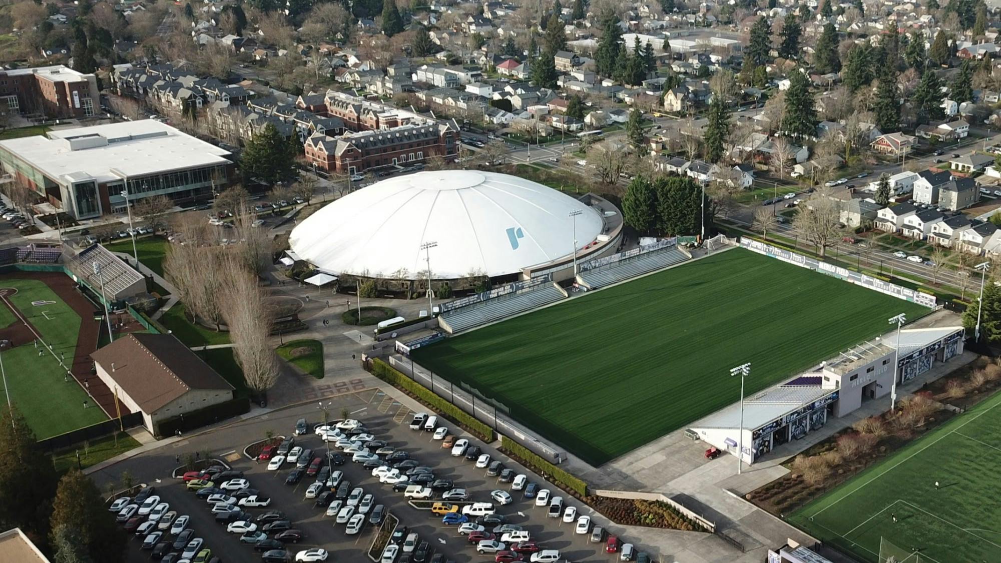 UP's athletic facilities rest, unused during their season off.