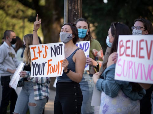 Student demonstration shows support for sexual assault survivors