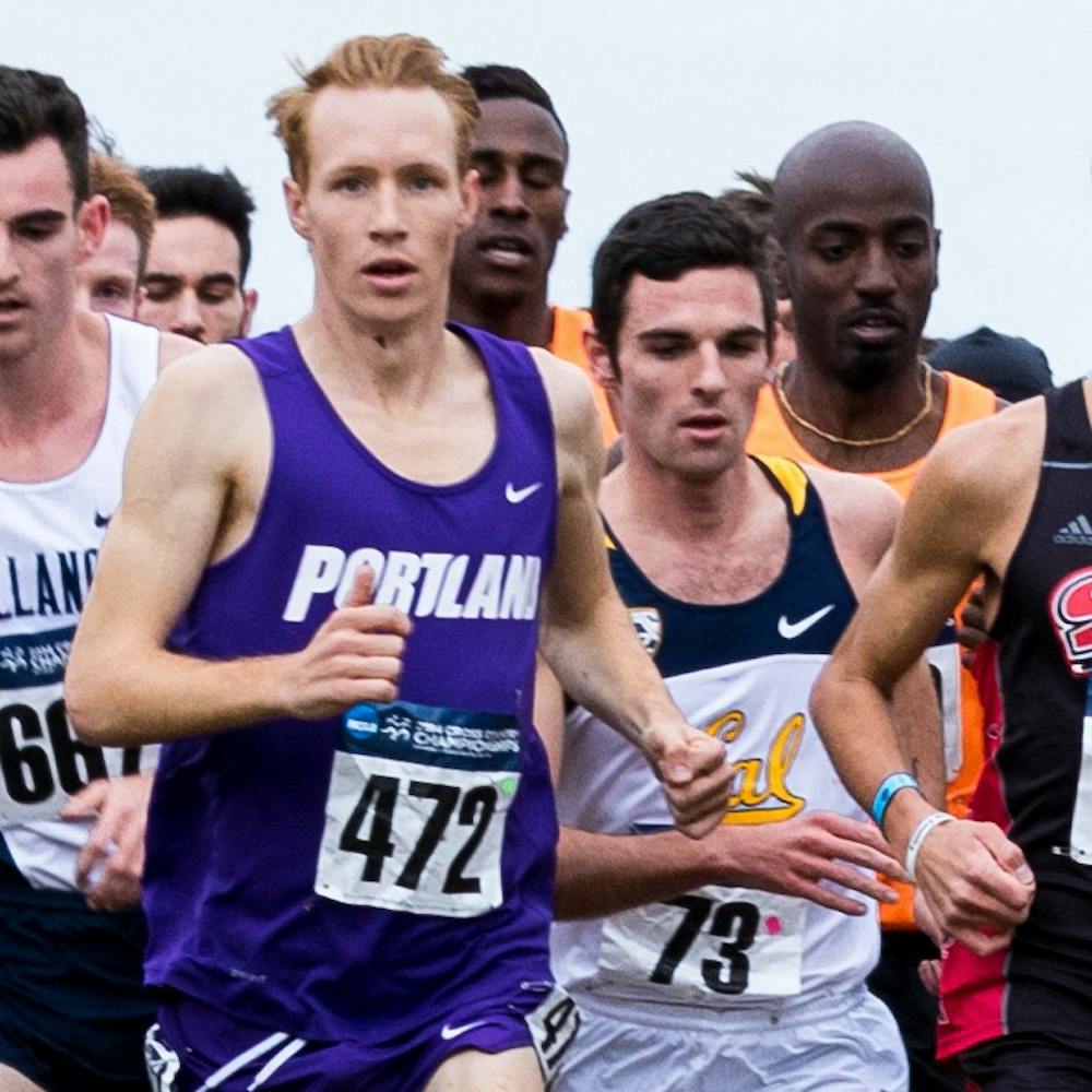 Former University of Portland cross country and track star Scott Fauble finished seventh overall and tops among Americans in the Boston Marathon on Monday.