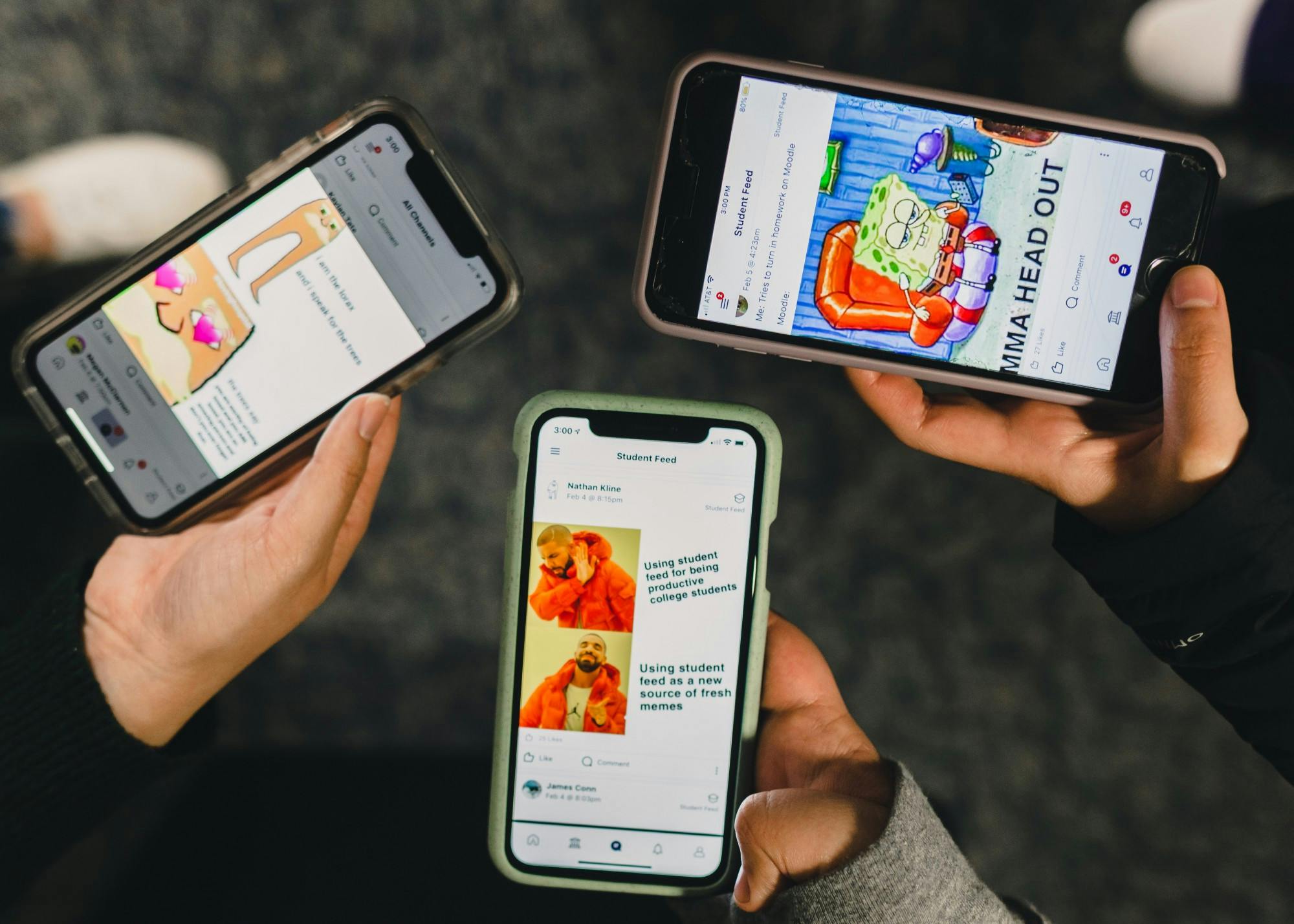 A new feature on the UP mobile app nicknamed the "Campus Wall" was flooded with posts after it was added to the app. Photo illustration by Molly Lowney. 