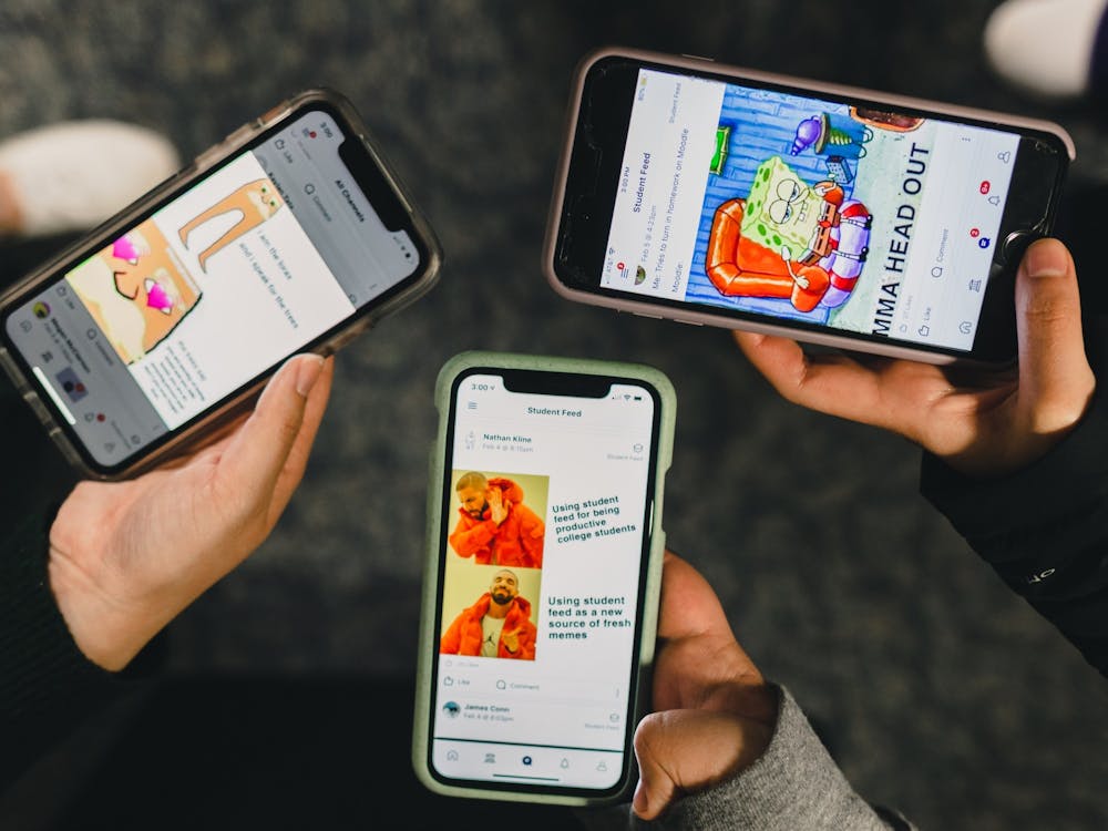 A new feature on the UP mobile app nicknamed the "Campus Wall" was flooded with posts after it was added to the app. Photo illustration by Molly Lowney.