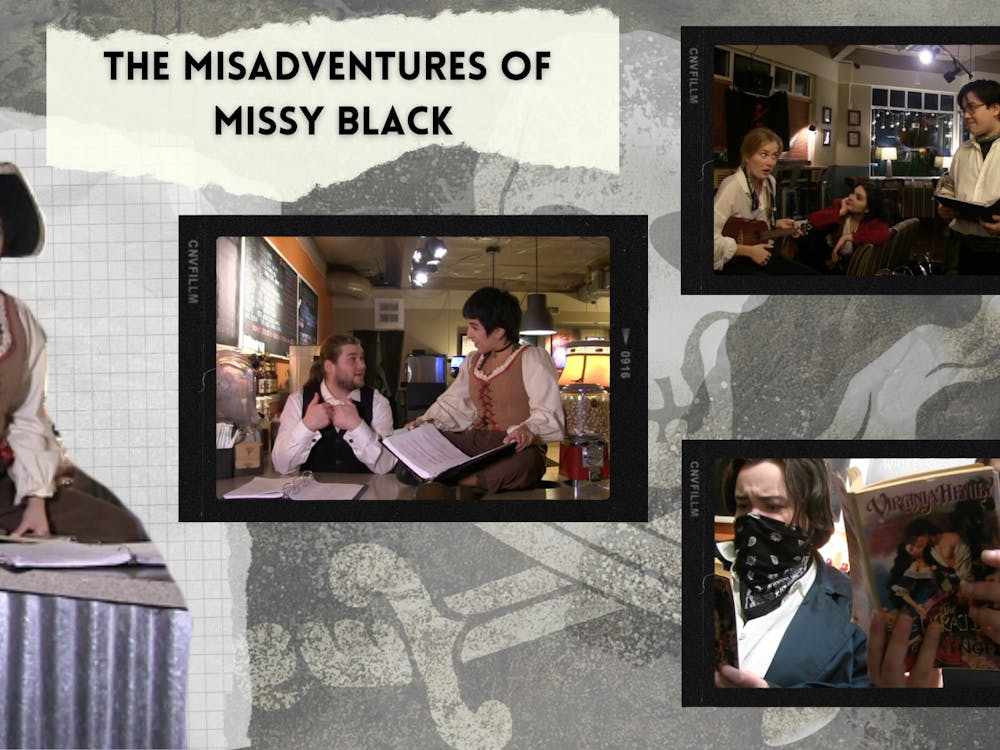 The Misadventures of Missy Black featuring Aurora Hernandez, Cate Granskog, Chloe Duckart, Bennett Buchholz, Emmy Christopherson and Riley Anna. Photos by Kat Yo. Canva by Andrew Gotshall.