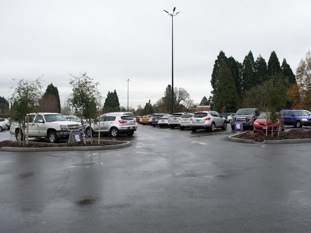 The UP main parking lot is in the center of campus where many students, faculty and staff park their cars for the day. One car was stolen from the main lot behind the Pilot House on Feb. 7. This photo was taken in 2018. 