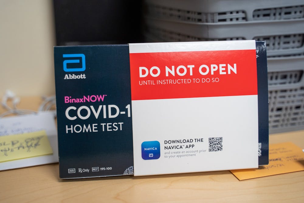 15-minute rapid self-administered COVID-19 tests can be picked up at Campus Safety at any time.