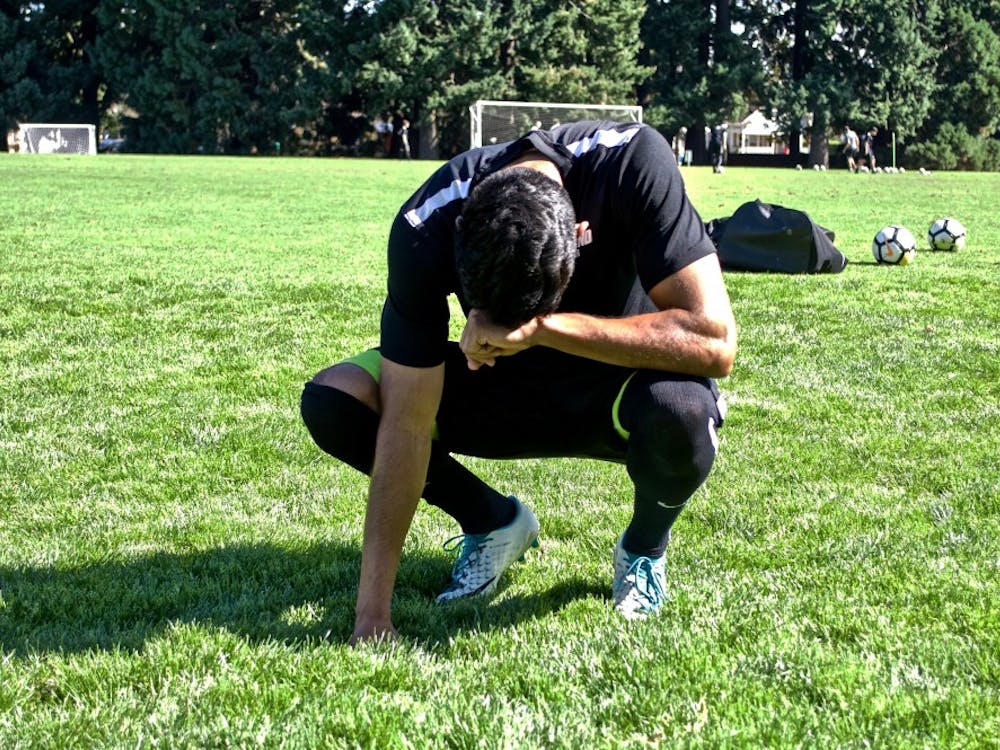 Before every soccer game Brandon Zambrano performs his ritual of praying.