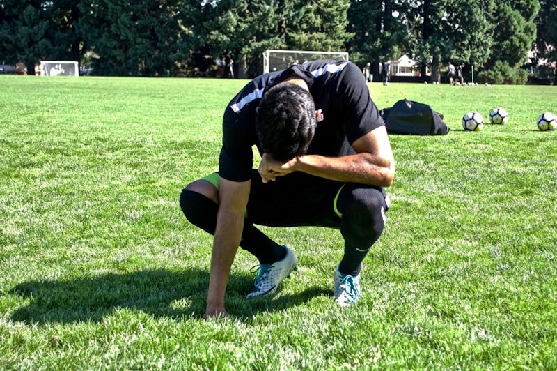 Before every soccer game Brandon Zambrano performs his ritual of praying.
