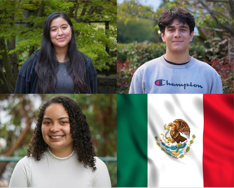 Latinx Students (from top left to bottom right): Danile Perez Vargas, Diego Madrigal, and Jahayra Garcia-Sandoval. Photos by Marek CorselloImage courtesy of UnSplashCanva by Haviland Stewart