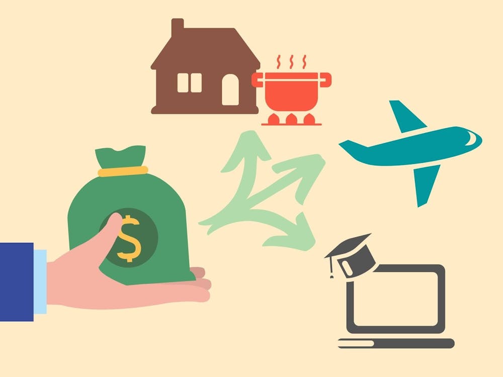 Students can apply to the Presidential Hope Fund for monetary assistance towards housing, travel and technology. Canva by Jennifer Ng.