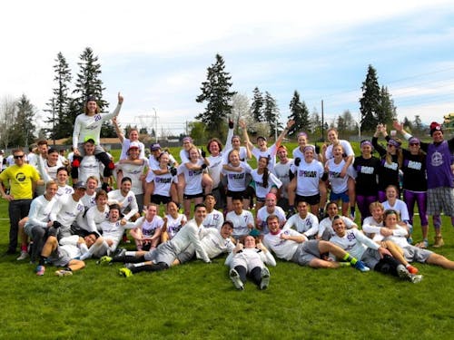 UPRise and UPRoar celebrating their nationals berths in Puyallup, Wash.&nbsp;Photo courtesy of Daniel Hollowell