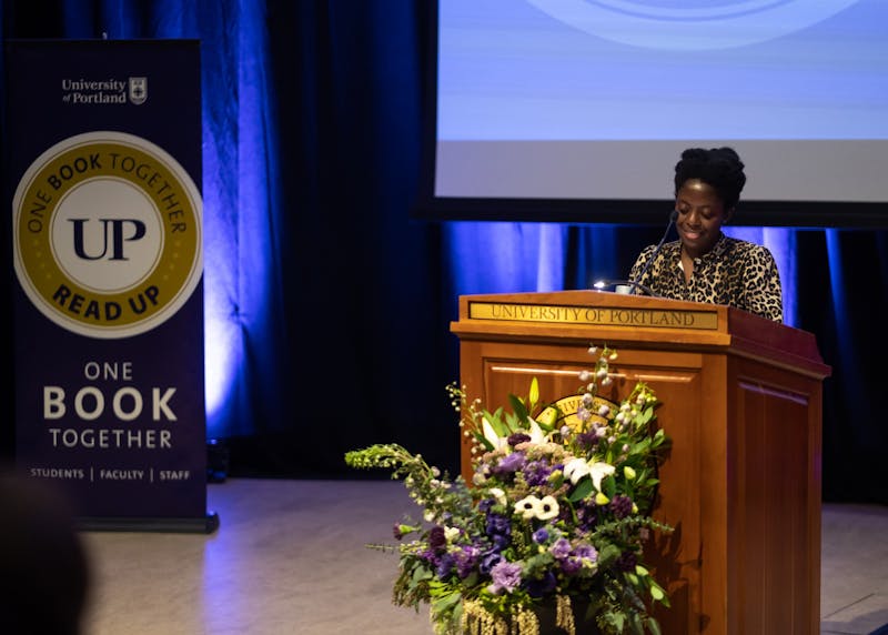 Yaa Gyasi gives a Schoenfeldt Writers Series lecture in the Buckley Center Auditorium.
