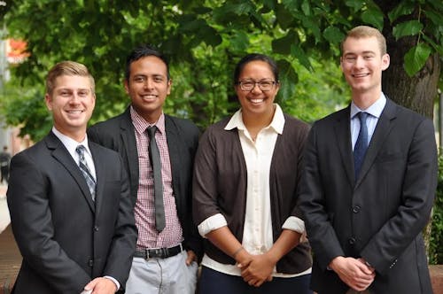  Colton Smith (right) with other summer interns at M.J. Murdock. Photo courtesy of the M.J. Murdock Foundation.