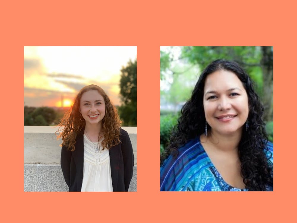 Rachel Mehlman (left), president of Active Minds, and Sarina Saturn (right), chair of the Academic Mental Health Network. Photos provided by Rachel Mehlman and Sarina Saturn. Canva created by Dora Totoian. 