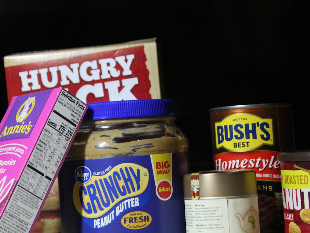 Pantry staples stacked on top of each other. StockUP, the on-campus food pantry that has been on pause for the past academic year, is returning to UP starting in the fall of 2024.