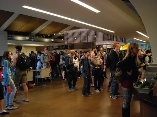  Students have been noticing much longer lines in the Commons due to the lack of the Cove closing for renovations. The Cove will reopen around Fall Break. Photo by David DiLoreto.