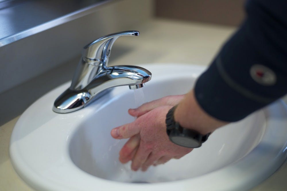  In recent weeks, ASUP has talked with the Health Center about solutions for a busy cold and flu season. Paul Myers, director of the Health Center, stresses the importance of personal hygiene in maintaining a healthy campus. Photo illustration by Parker Shoaff