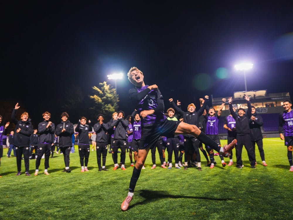 Senior defender Oliver Jeppe celebrates with fans after the senior night win against Seattle University on Nov. 8.