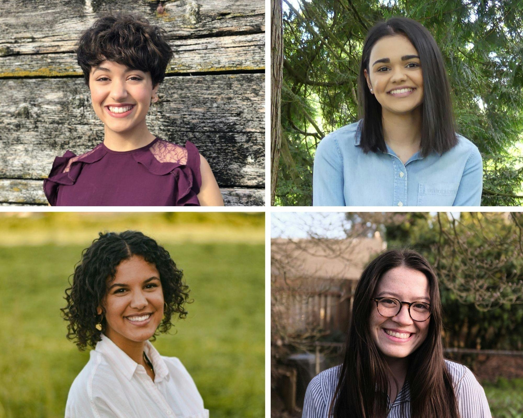 Counter clockwise from top left: Grace Fortson, Grace Adam, Olivia Nomura, and Jordan Hammock are members of the Ethnic Studies Student Steering Committee. Photos courtesy of Grace Fortson, Grace Adam, Olivia Nomura, and Jordan Hammock, respectively.
