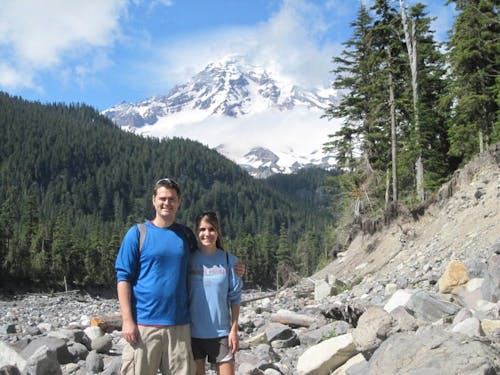  The new Interim Director for the Moreau Center for Service and Leadership David Houglum hikes with his wife. Houglum and his wife are looking forward to exploring the Portland area.Photo courtesy of David Houglum