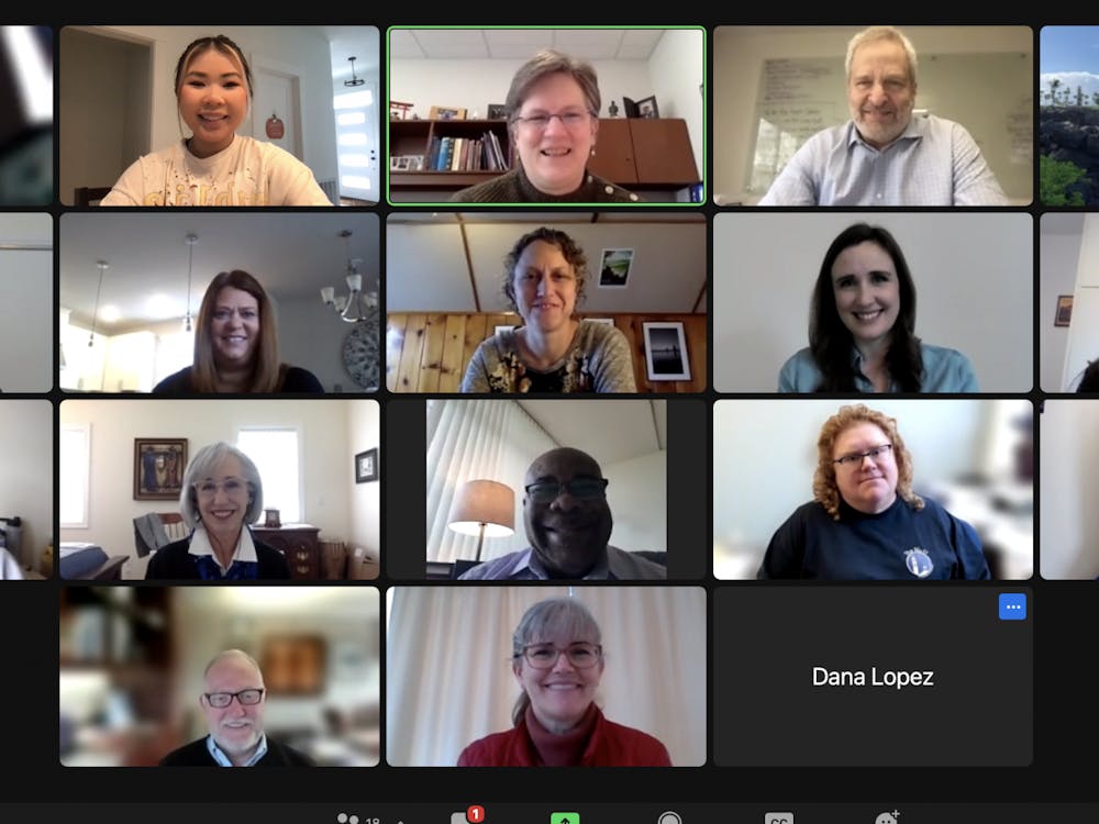 The COVID-19 Steering Committee meeting over Zoom. Photo courtesy of Emma Fuller. 