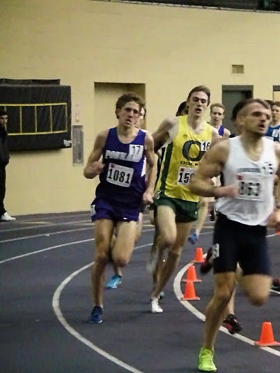  Ryan Poland runs in one of his first track meets as a Pilot. Photo courtesy of Ryan Poland