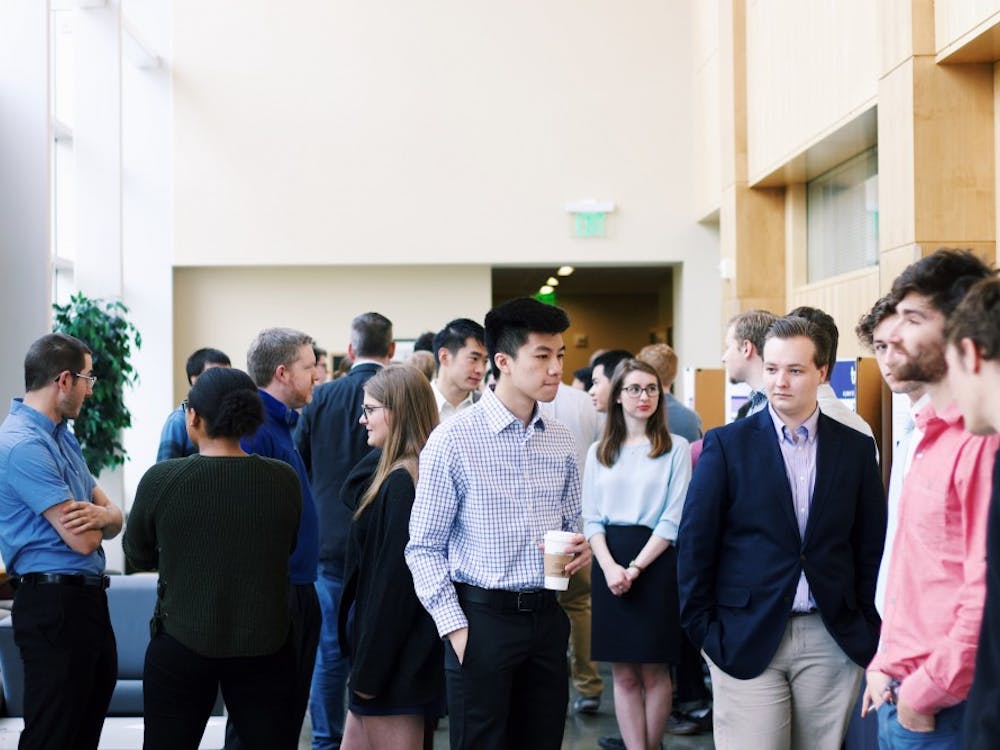 Shiley Hall was packed with well dressed students presenting their research for Founder's Day.