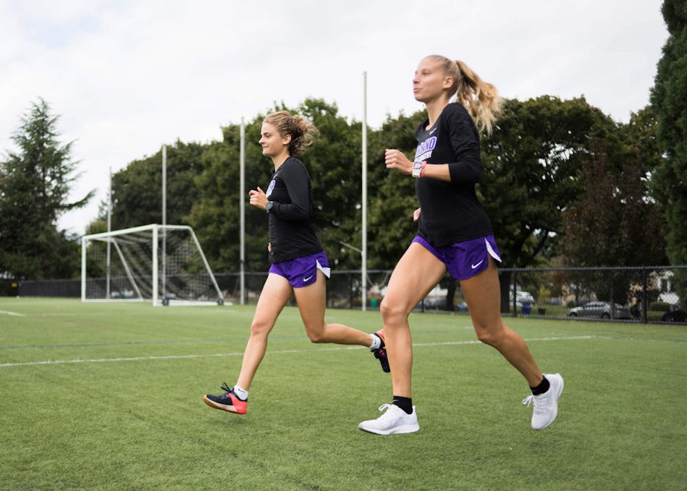 Virag Weiler and Anna Pataki both run for UP's cross country and track teams. They met and became friends while running for the same club in Hungary and sometimes competing against each other.