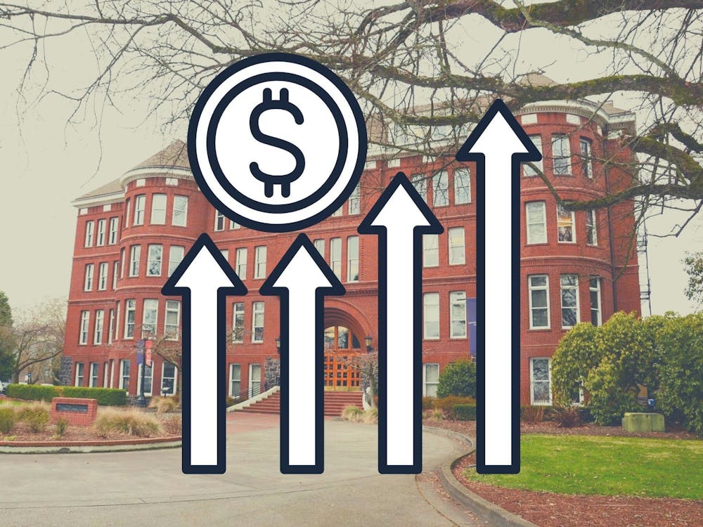 In a letter sent to parents, University President Fr. Mark Poorman said undergraduate tuition would increase 4.1% for the next academic year. Canva created by Annika Gordon.