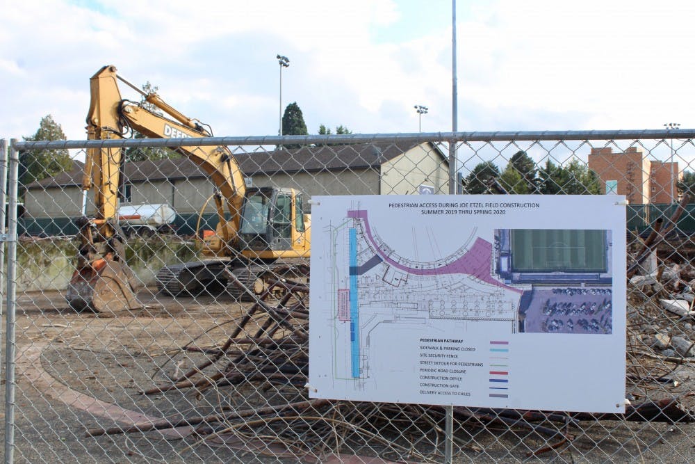 In August, construction began on the new Joe Etzel Stadium and Chiles Center Plaza.