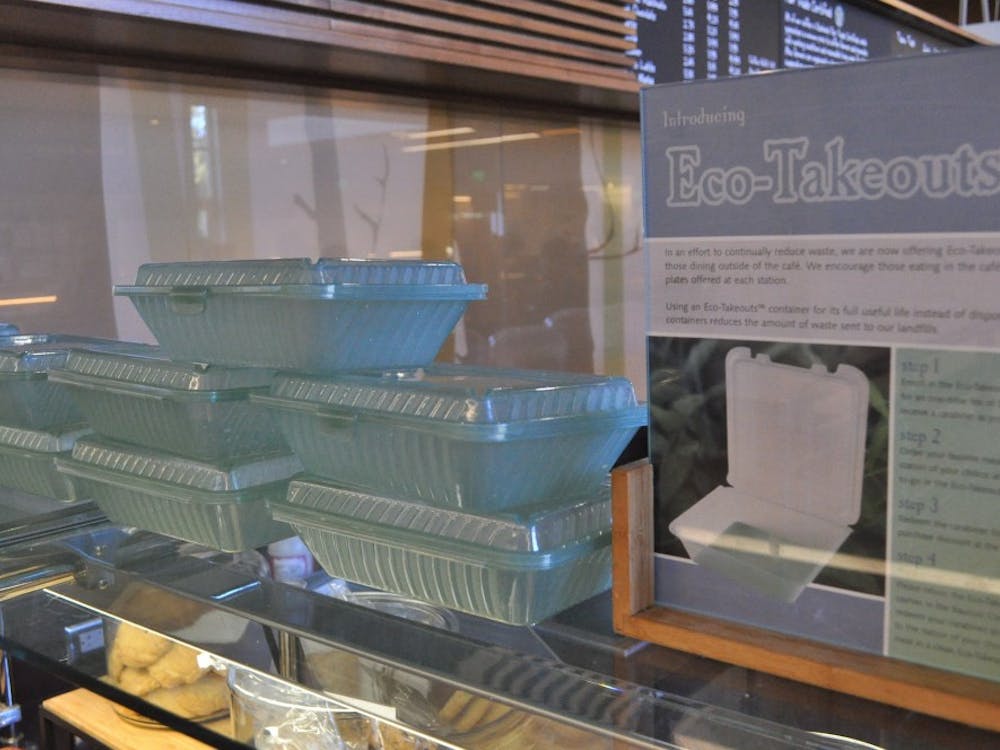 Last semester, Bon Appetit launched reusable to-go boxes called Ecotainer. Now, students have organized a town hall event to discuss sustainability on March 1 in the Mehling Ballroom. 