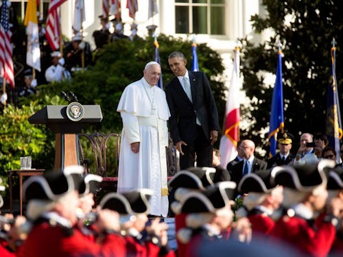  Pope Francis and President Obama during one of the Pope's audiences at the White House. Photo courtesy of whitehouse.gov.